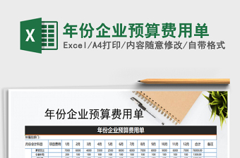 2021年年份企業(yè)預(yù)算費用單