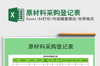 2021年原材料采購(gòu)登記表