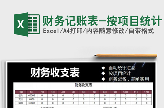 2021年財務(wù)記賬表-按項目統(tǒng)計免費(fèi)下載