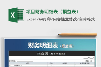 2021年項目財務(wù)明細(xì)表（損益表）