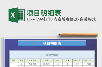2021年項(xiàng)目明細(xì)表