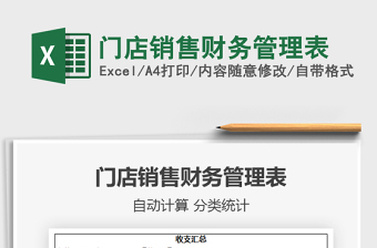 2021年門店銷售財務管理表