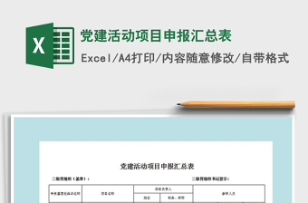 2021年黨建活動(dòng)項(xiàng)目申報(bào)匯總表