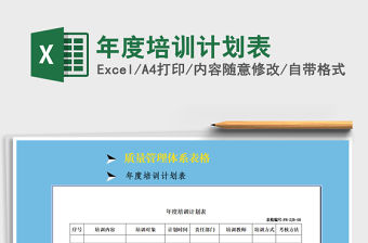 2021年年度培訓計劃表