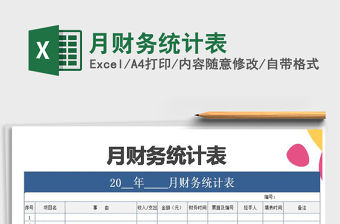 2021年月財務統計表免費下載