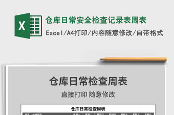 2021年倉(cāng)庫(kù)日常安全檢查記錄表周表