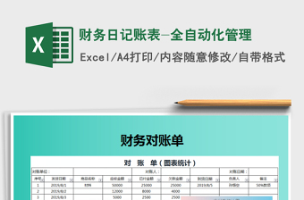 2021年財務日記賬表-全自動化管理