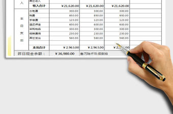 2021年公司收支日報(bào)表（自動(dòng)轉(zhuǎn)換大寫金額）