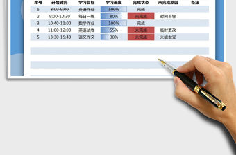 2021年一天學習計劃進度表