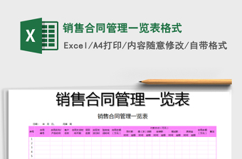 2021年銷售合同管理一覽表格式