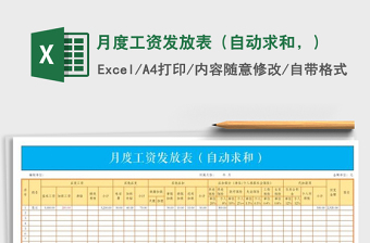2021年月度工資發(fā)放表（自動(dòng)求和，）
