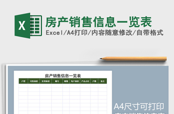 2021年房產(chǎn)銷售信息一覽表