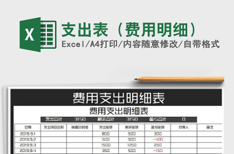 2021年支出表（費用明細(xì)）