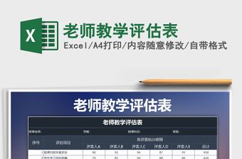 2021年老師教學評估表