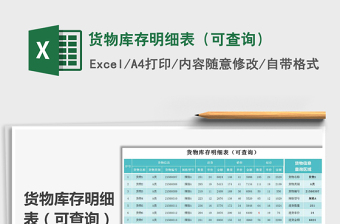 2021年貨物庫存明細(xì)表（可查詢）