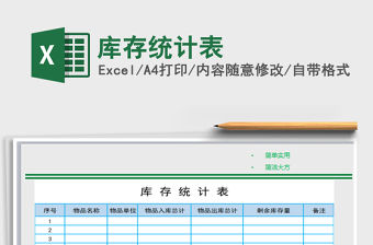 2021年庫存統(tǒng)計表