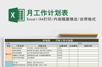 2021年月工作计划表