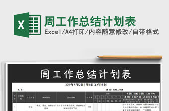 2021年周工作總結計劃表