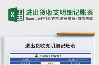 2021年進(jìn)出貨收支明細(xì)記賬表