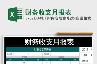 2021年財務(wù)收支月報表