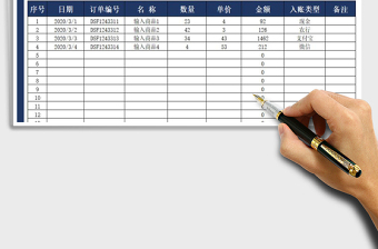 2021年财务收入利润记录登记日记账