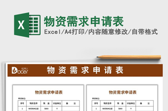 2021年物資需求申請(qǐng)表