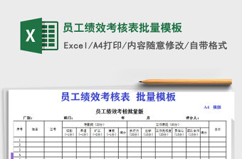 2021年員工績效考核表批量模板免費下載