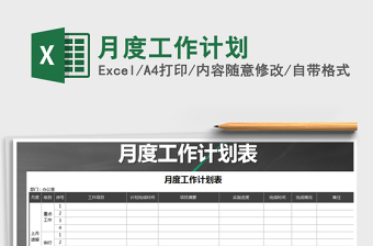 2021年月度工作計劃