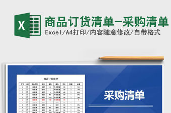 2021年商品訂貨清單-采購清單