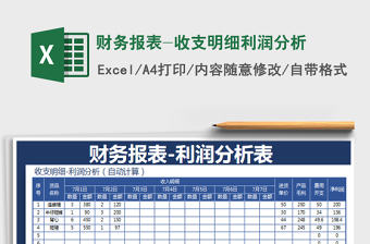 2021年财务报表-收支明细利润分析