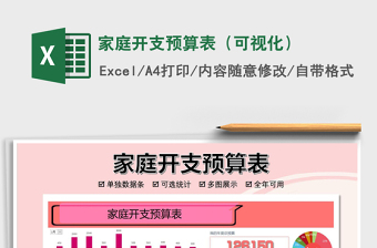 2021年家庭開支預(yù)算表（可視化）免費下載