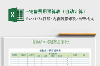 2022集团销售费用预算汇总表