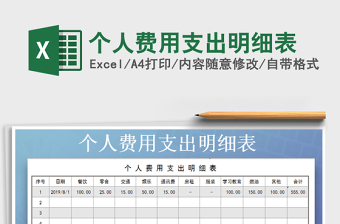 2022个人费用支出明细表