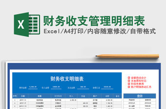 2021年財務收支管理明細表