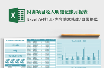 2021年財(cái)務(wù)項(xiàng)目收入明細(xì)記賬月報(bào)表