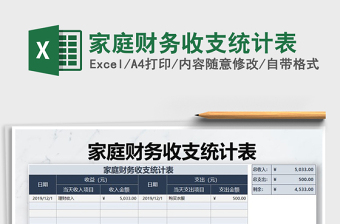 2021年家庭財務(wù)收支統(tǒng)計表