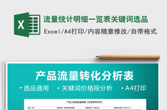 2021年流量统计明细一览表关键词选品