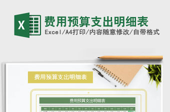 2021年費用預算支出明細表