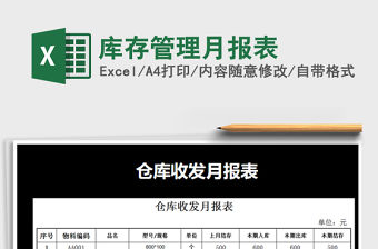 2021年庫存管理月報表免費下載