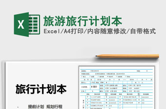 2021年旅游旅行計劃本