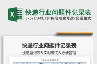 2021年快遞行業(yè)問題件記錄表