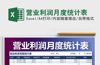 2021年營業(yè)利潤月度統(tǒng)計表