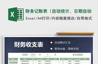 2021年財務(wù)記賬表（自動統(tǒng)計、日期自動