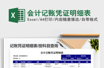 2021年會計記賬憑證明細表