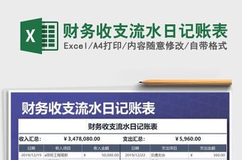 2021年財務收支流水日記賬表
