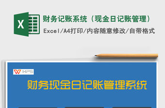 2021年財(cái)務(wù)記賬系統(tǒng)（現(xiàn)金日記賬管理）