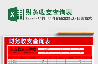 2021年財務(wù)收支查詢表