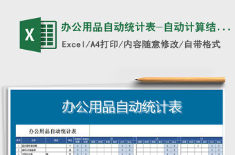 2021年辦公用品自動統計表-自動計算結余