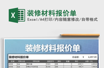 2021年裝修材料報(bào)價(jià)單