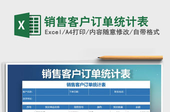 2021年銷售客戶訂單統(tǒng)計表